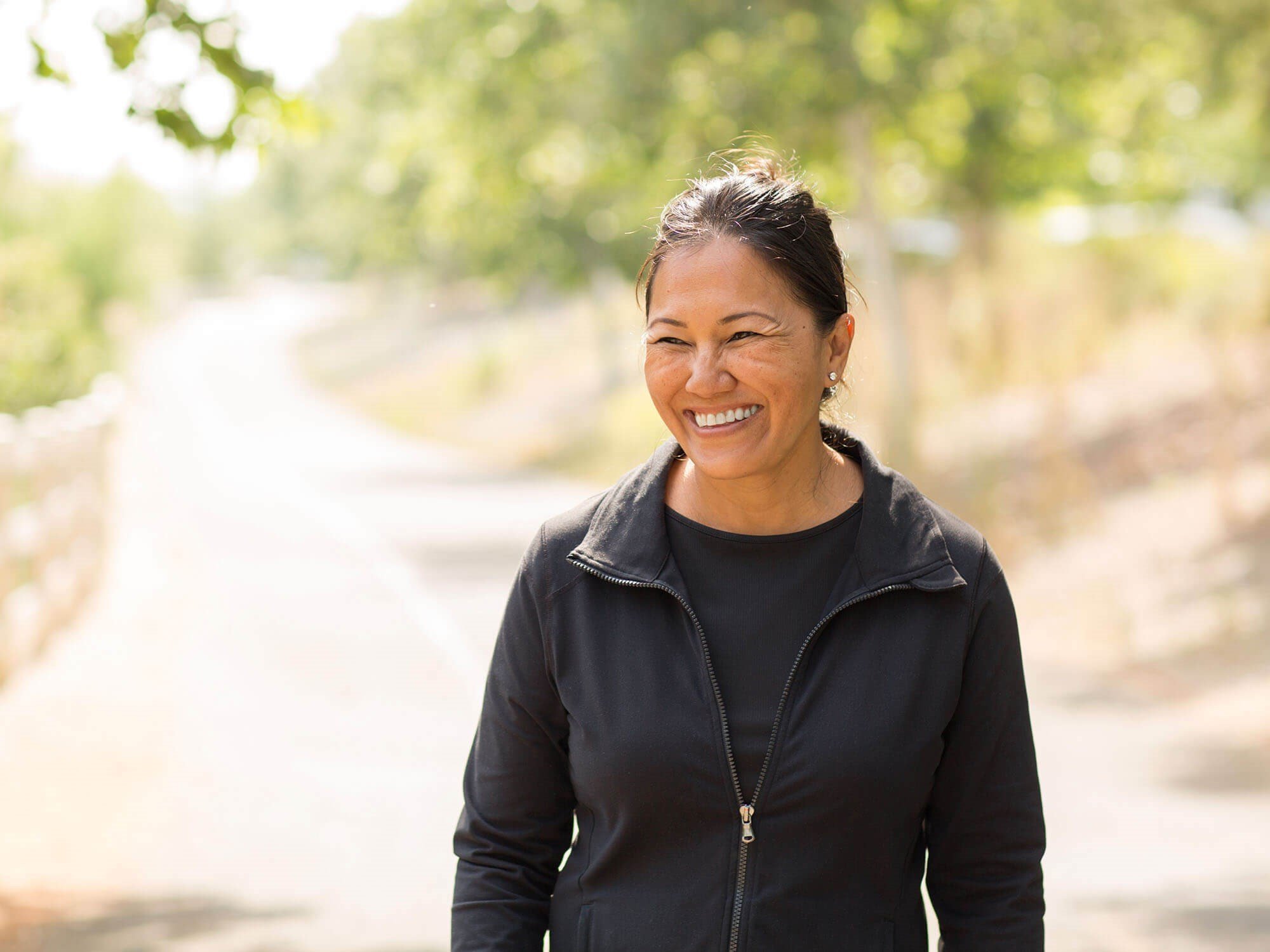 Woman enjoying an outdoor trail